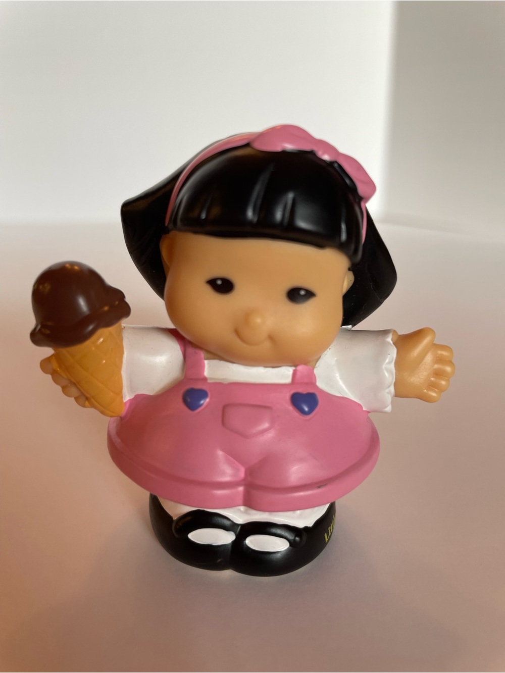 Fisher-Price Pink Overalls Girl Figurine with Ice Cream Cone